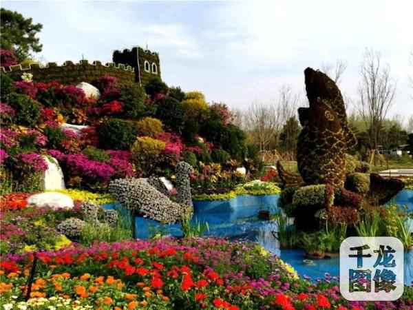 北京司马台长城和密云水库主题花坛表态世园会 北京司马台长城和密云水库主题花坛表态世园会