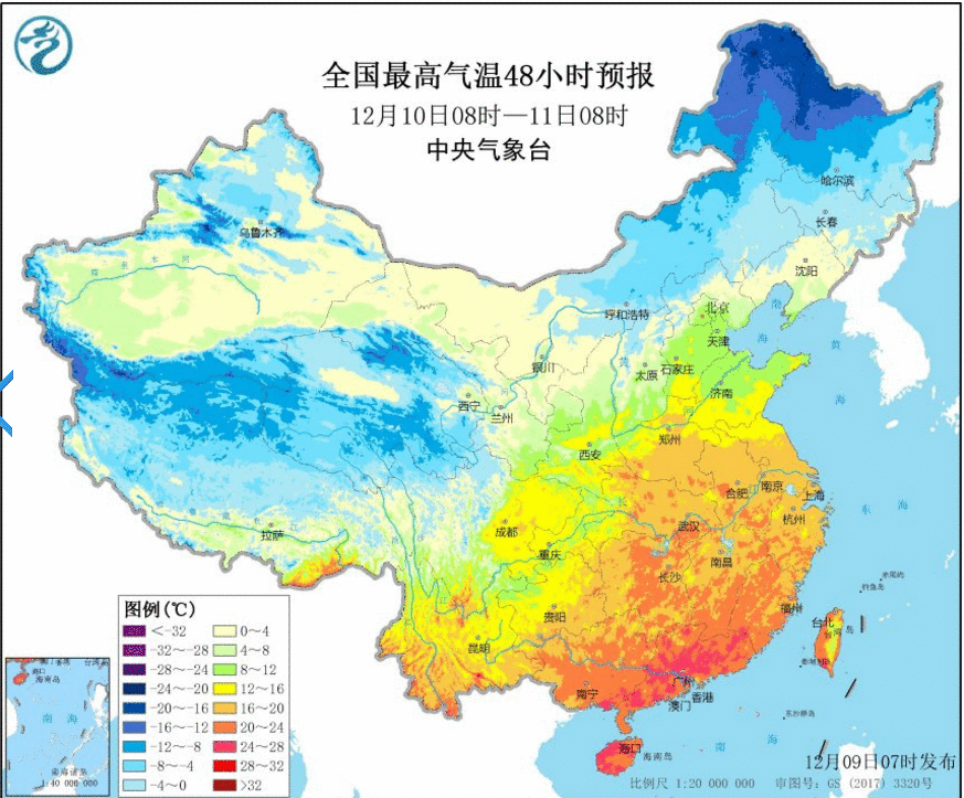 9日起稍回暖,将来五天广东依然无雨
