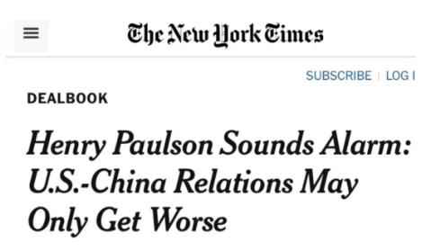 《纽约时报》标题党连前财长都不放过，又对中美关连下猛料！