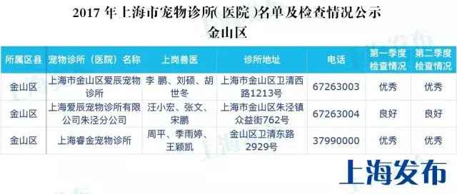 上海最全的宠物诊所（医院）名单发布 保藏起来