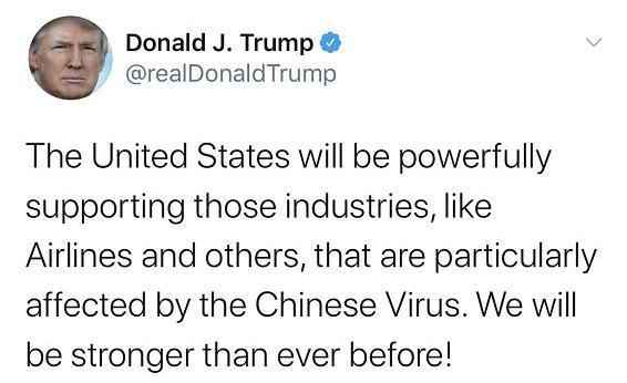 特朗普发推妄称新冠病毒为“中国病毒” 美国网友回怼：你才是美国病毒！