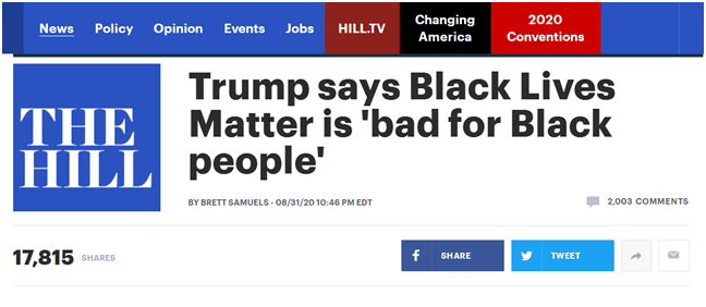 “黑人的命也是命”抗议一连剧烈 特朗普再发怨言