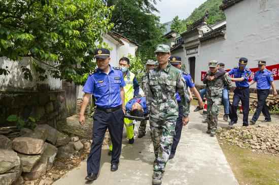 浙江长兴开展地质灾害应急演练 晋升干群应急处理本领
