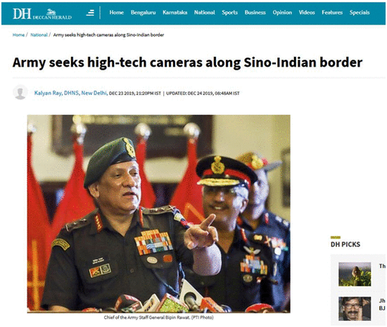 印媒：印度打算在与中印领土打造“战时掩体”