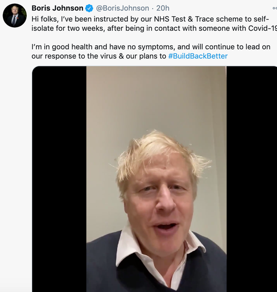 约翰逊再被新冠“围困”