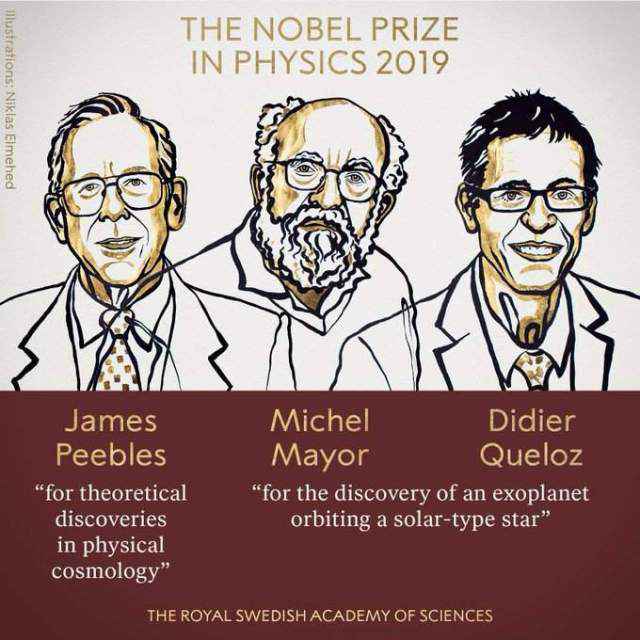 2019年诺贝尔物理学奖颁发！三位科学家获奖