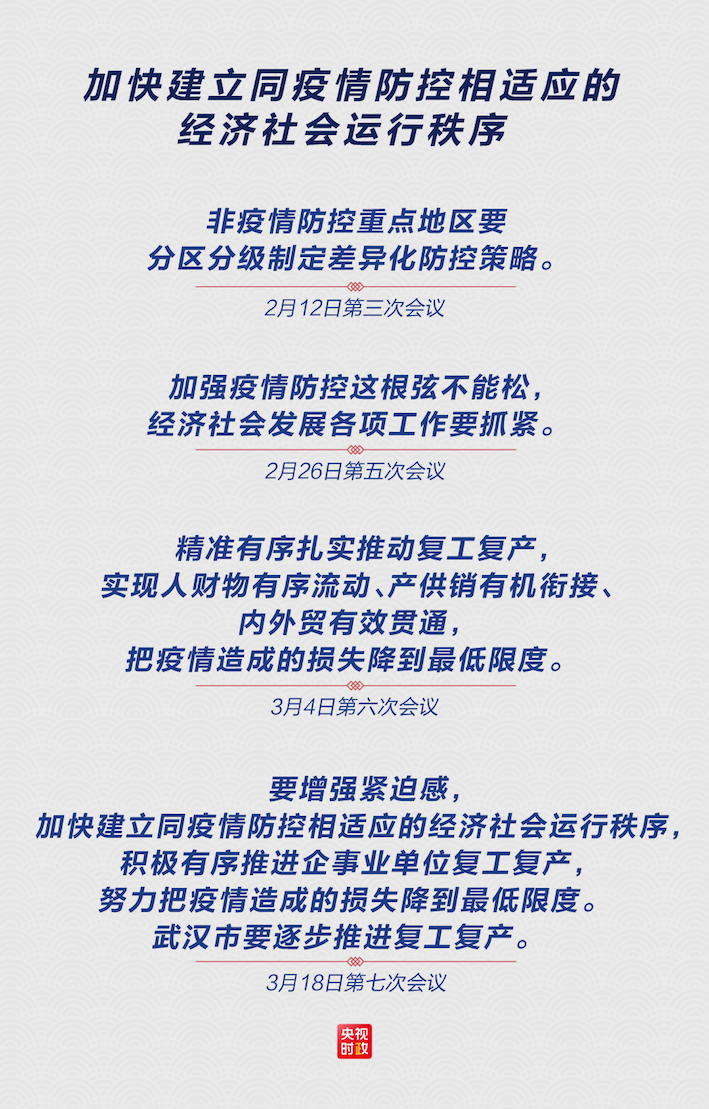 时政特稿丨54天7次中央政治局常委集中会集会会议，读懂中国疫情防控阻击战