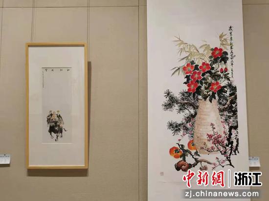 绍台百余幅书画作品联展：馆内藏墨香 科技连两岸