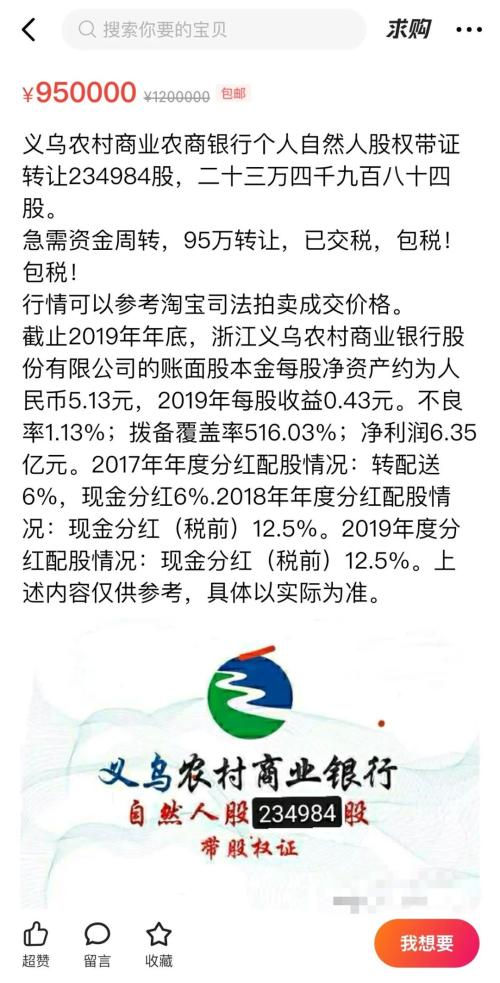 1.2元低价入股，上市一夜爆红……有图有真相，闲鱼上挂出这样的银行股生意，你敢买吗？