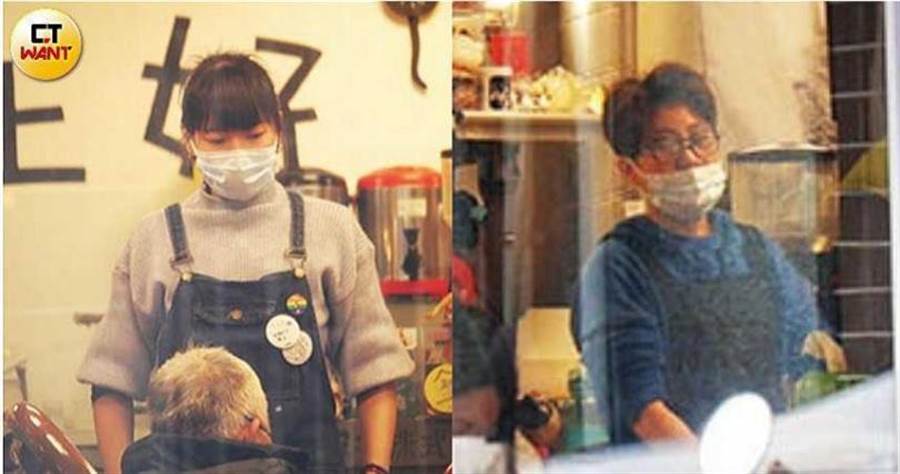 江明娟（右）天天都在自家早餐店内，和女友拉拉忙进忙出，两人相助无间。（图／本刊资料照）