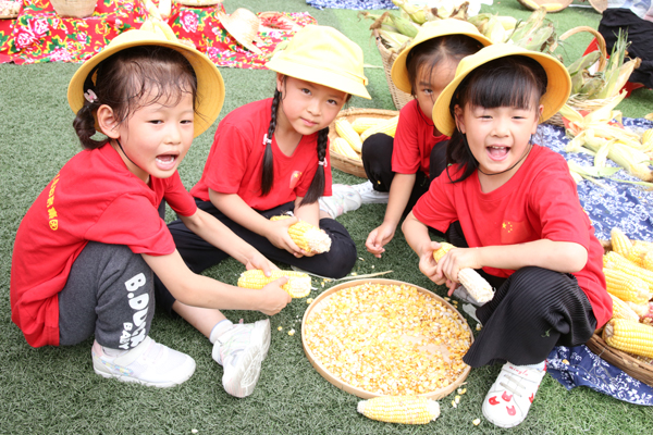合肥一所幼儿园田园农耕趣味举动会秋收乐翻天