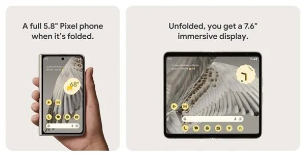谷歌首款折叠机Pixel Fold发布，售价1799美元起