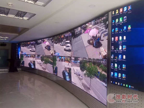 Voury卓华弧形拼接小间距LED大屏幕点亮大同市智慧城管监督指挥中心