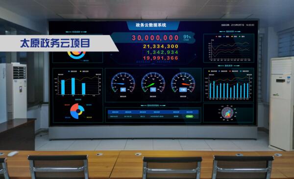 Voury卓华小间距黑力士LED显示屏用科技之力打造太原智慧政务云系统