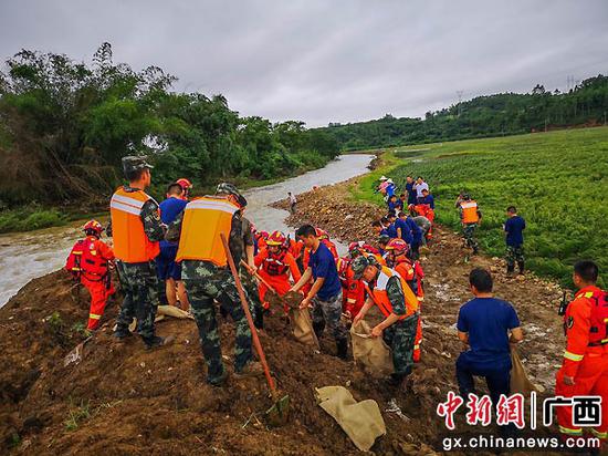 暴雨导致上林县庄稼受损 武警官兵紧急出动