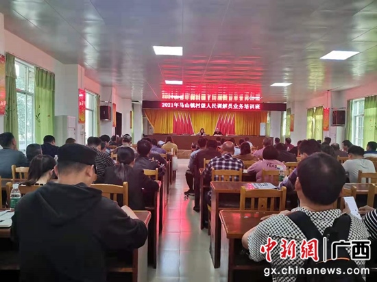 横县对新任村(社区)“两委”干部开展人民调解业务培训班 闭钰 摄 横县着力加强村(社区)“两委”班子建设
